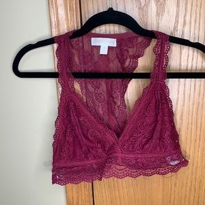 Maroon Lace Bralette